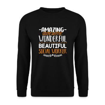 Social Worker Amazing Social Worker - Unisex Sweatshirt - black - Front - Alina (178cm) & Michal (187cm)