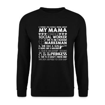Social Worker My Mama Is A Social Worker - Unisex Sweatshirt - black - Front - Alina (178cm) & Michal (187cm)
