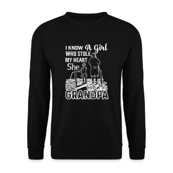 Father's Day My Girl Calls Me Grandpa - Unisex Sweatshirt - black - Front - Alina (178cm) & Michal (187cm)