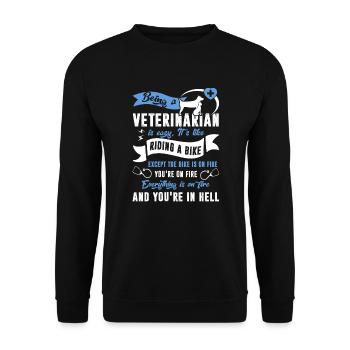 Veterinarian Being A Veterinarian Is Easy - Unisex Sweatshirt - black - Front - Alina (178cm) & Michal (187cm)