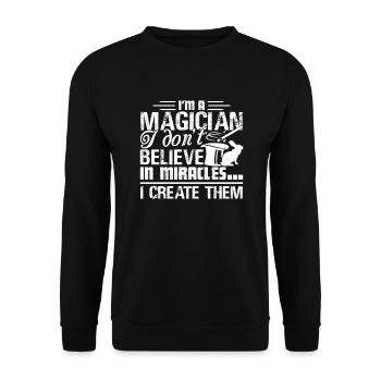 Magician I create Miracles - Unisex Sweatshirt - black - Front - Alina (178cm) & Michal (187cm)