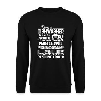 Being a Dishwasher Is Not An Accident - Unisex Sweatshirt - black - Front - Alina (178cm) & Michal (187cm)