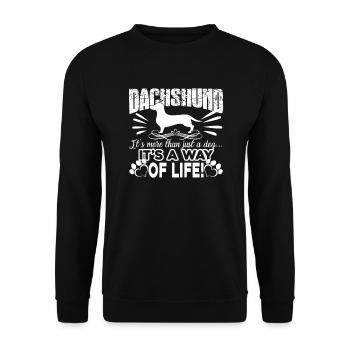 Dachshund It's A Way Of Life - Unisex Sweatshirt - black - Front - Alina (178cm) & Michal (187cm)