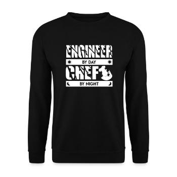 Engineer By Day Chef By Night - Unisex Sweatshirt - black - Front - Alina (178cm) & Michal (187cm)