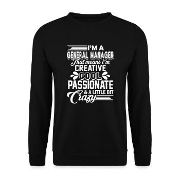 I am A General Manager - Unisex Sweatshirt - black - Front - Alina (178cm) & Michal (187cm)