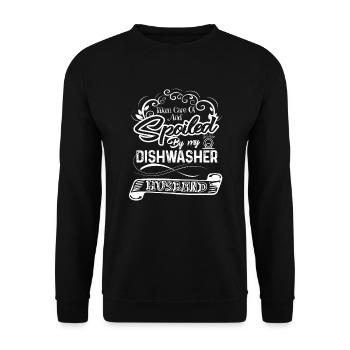 Dishwasher Spoiled By My Dishwasher - Unisex Sweatshirt - black - Front - Alina (178cm) & Michal (187cm)