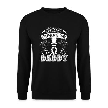 Father's Day Happy Father's Day Daddy - Unisex Sweatshirt - black - Front - Alina (178cm) & Michal (187cm)