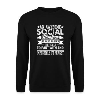 Social Worker Awesome Social Worker - Unisex Sweatshirt - black - Front - Alina (178cm) & Michal (187cm)