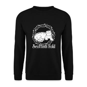 Scottish Fold Cat Vintage Design - Unisex Sweatshirt - black - Front - Alina (178cm) & Michal (187cm)