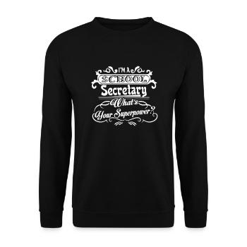 School Secretary I am A School Secretary - Unisex Sweatshirt - black - Front - Alina (178cm) & Michal (187cm)