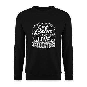 Estimator Keep Calm And Love Estimator - Unisex Sweatshirt - black - Front - Alina (178cm) & Michal (187cm)