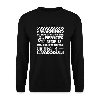 Pipefitter Do Not Disturb The Pipefitter - Unisex Sweatshirt - black - Front - Alina (178cm) & Michal (187cm)
