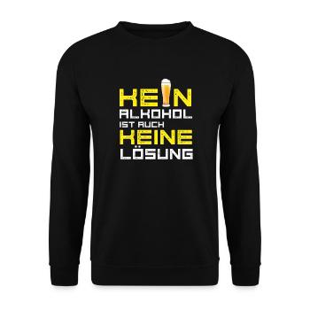 kein alkohol fußball bier trinken party spruch LOL - Unisex Pullover - Schwarz - Vorne - Alina (178cm) & Michal (187cm)