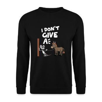 Esel Pferd Maus i dont give a lustig funny spaß ne - Unisex Pullover - Schwarz - Vorne - Alina (178cm) & Michal (187cm)