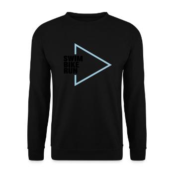 Swim Bike Run Triathlon - Unisex Sweatshirt - black - Front - Alina (178cm) & Michal (187cm)