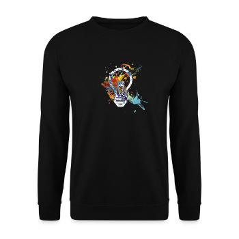 Light Bulb Shirt Gift Color Spot Electrician - Unisex Sweatshirt - black - Front - Alina (178cm) & Michal (187cm)