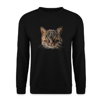 Katze - Unisex Pullover - Schwarz - Vorne - Alina (178cm) & Michal (187cm)