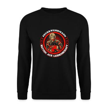 Pompier sapeur-pompier par passion - Sweat-shirt Unisexe - noir - Devant - Alina (178cm) & Michal (187cm)