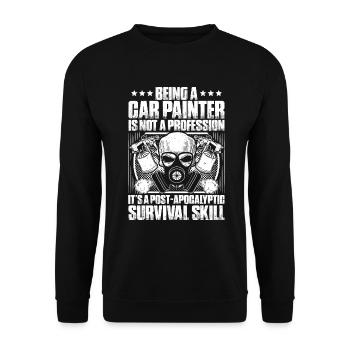 Vehicle painter Painter Vehicle painter - Unisex Sweatshirt - black - Front - Alina (178cm) & Michal (187cm)