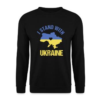 Support Ukraine with I STAND WITH UKRAINE - Unisex Sweatshirt - black - Front - Alina (178cm) & Michal (187cm)