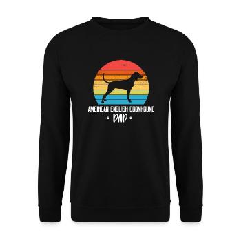 American English Coonhound - Unisex Sweatshirt - black - Front - Alina (178cm) & Michal (187cm)