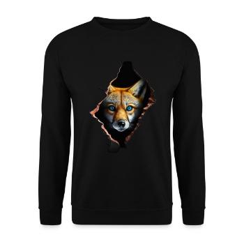 Fox Fox Motif Animals Gift Art Animal Motif - Unisex Sweatshirt - black - Front - Alina (178cm) & Michal (187cm)