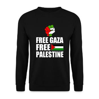 Free gaza free palestine - Sweat-shirt Unisexe - noir - Devant - Alina (178cm) & Michal (187cm)