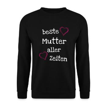 Beste Mutter aller Zeiten - Unisex Pullover - Schwarz - Vorne - Alina (178cm) & Michal (187cm)
