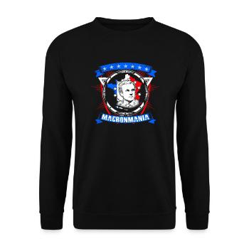 France's Emmanuel Macron gift idea - Unisex Sweatshirt - black - Front - Alina (178cm) & Michal (187cm)