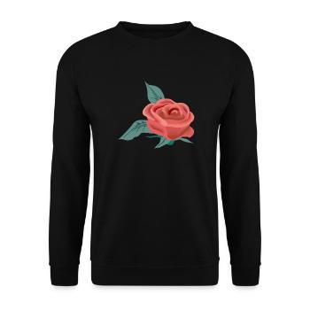 Fleur rose - Sweat-shirt Unisexe - noir - Devant - Alina (178cm) & Michal (187cm)