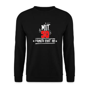 50 fifty birthday 50s - Unisex Sweatshirt - black - Front - Alina (178cm) & Michal (187cm)