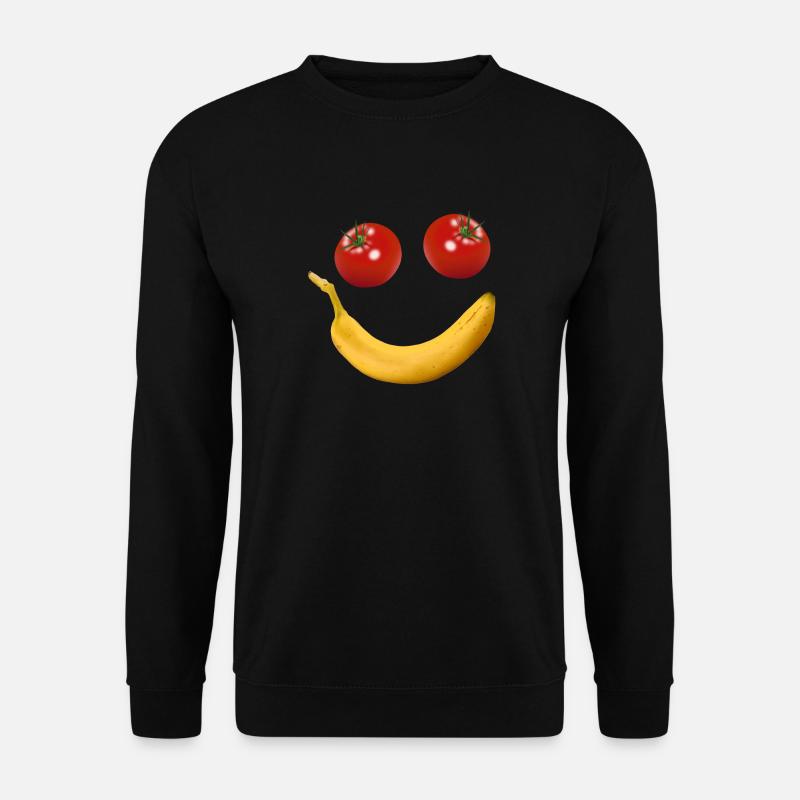 Smiley Obst Gemüse - Unisex Pullover - Schwarz