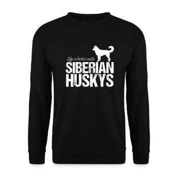 Husky husky - Unisex Sweatshirt - black - Front - Alina (178cm) & Michal (187cm)