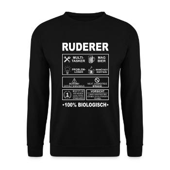 Rudern Ruderer Ruderboot Wassersport Kanu Geschenk - Unisex Pullover - Schwarz - Vorne - Alina (178cm) & Michal (187cm)