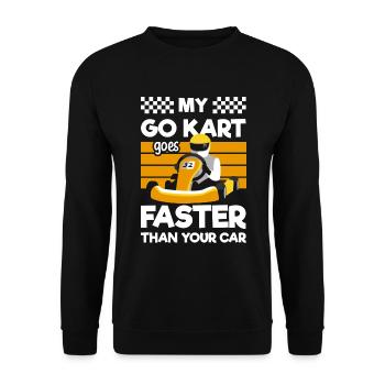 Go-kart kart pilote de course de kart racer - Sweat-shirt Unisexe - noir - Devant - Alina (178cm) & Michal (187cm)