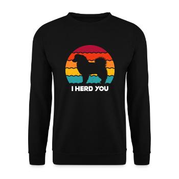 Australian Shepherd Geschenk - Unisex Pullover - Schwarz - Vorne - Alina (178cm) & Michal (187cm)