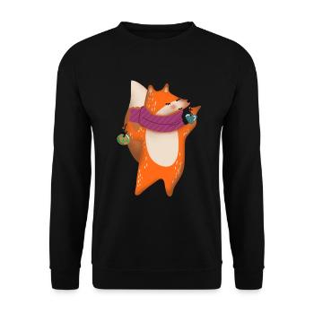 Fox Christmas - Unisex Sweatshirt - black - Front - Alina (178cm) & Michal (187cm)