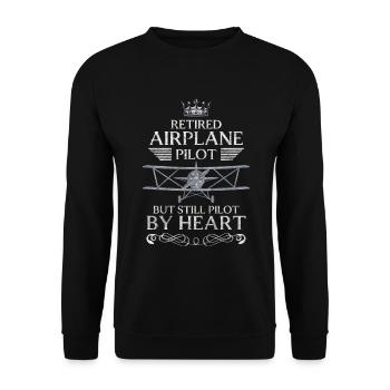 Pilot Flieger Flug Flugschule - Unisex Pullover - Schwarz - Vorne - Alina (178cm) & Michal (187cm)