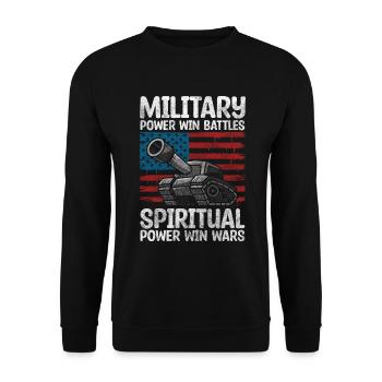 War Combat Vehicle - Unisex Sweatshirt - black - Front - Alina (178cm) & Michal (187cm)