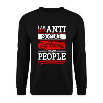 Hate Man-haters - Unisex Sweatshirt - black - Front - Alina (178cm) & Michal (187cm)