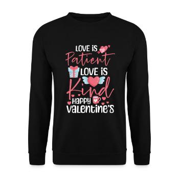 Valentinstag Freund Verliebt Zuneigung - Unisex Pullover - Schwarz - Vorne - Alina (178cm) & Michal (187cm)