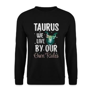 Taureau Symbole de la Terre Naissance - Sweat-shirt Unisexe - noir - Devant - Alina (178cm) & Michal (187cm)