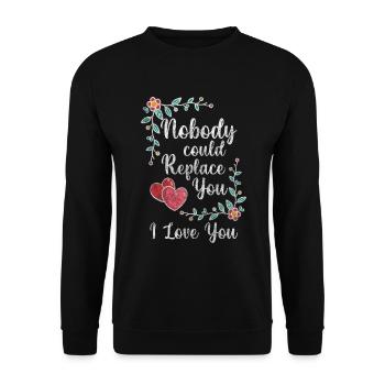 Beziehung Valentinstag Kuss - Unisex Pullover - Schwarz - Vorne - Alina (178cm) & Michal (187cm)