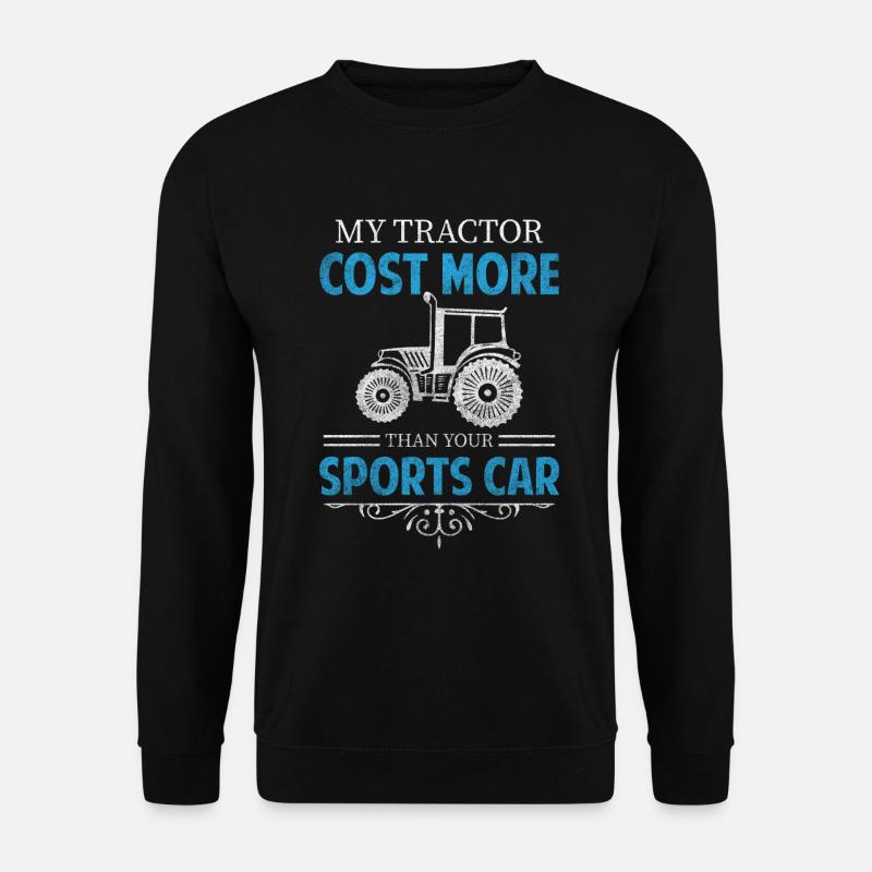 Traktor Anbau Bäuerin - Unisex Pullover - Schwarz