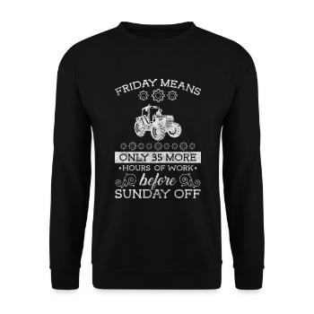 Farmer Work Farmer's wife Tractors - Unisex Sweatshirt - black - Front - Alina (178cm) & Michal (187cm)