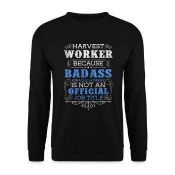 Erntehelfer Feldarbeiter Traktor Spargel - Unisex Pullover - Schwarz - Vorne - Alina (178cm) & Michal (187cm)