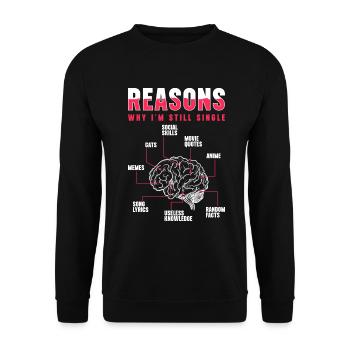 Allein Beziehung Junggesellin Alleinstehend - Unisex Pullover - Schwarz - Vorne - Alina (178cm) & Michal (187cm)
