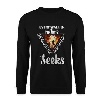 Tree Nature lover Forest animal Wood - Unisex Sweatshirt - black - Front - Alina (178cm) & Michal (187cm)