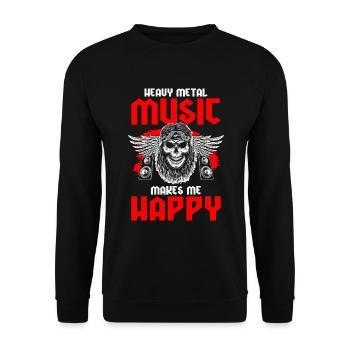 Metal Metal Band Rockabilly E-Gitarre - Unisex Pullover - Schwarz - Vorne - Alina (178cm) & Michal (187cm)