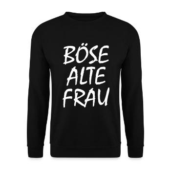 Böse alte frau - Unisex Pullover - Schwarz - Vorne - Alina (178cm) & Michal (187cm)